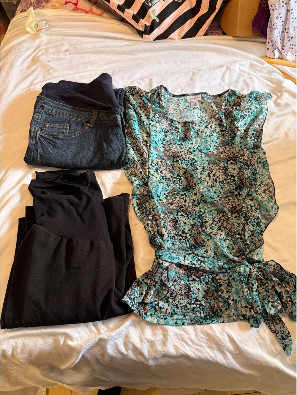 Motherhood maternity size Medium M lot , jeans, black pants and blouse [COPY]